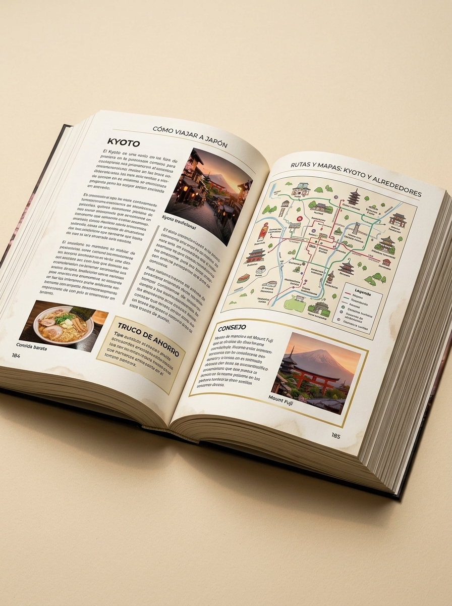 Interior de la guía: Kyoto y mapas