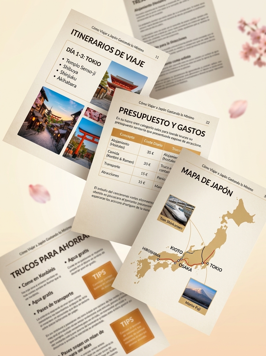 Interior de la guía: itinerarios y presupuesto