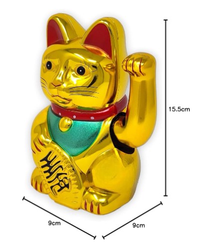 Medidas del Maneki-neko: 15,5 x 9 x 9 cm